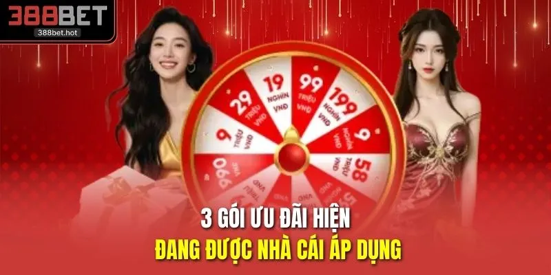 3 gói ưu đãi hiện đang được nhà cái áp dụng